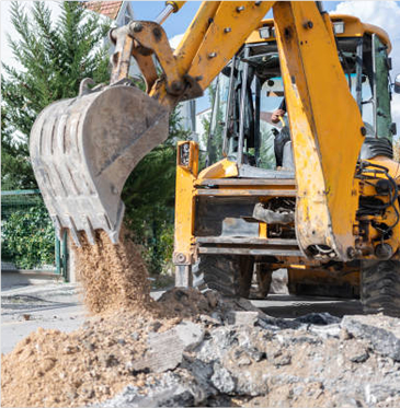 Excavator digging